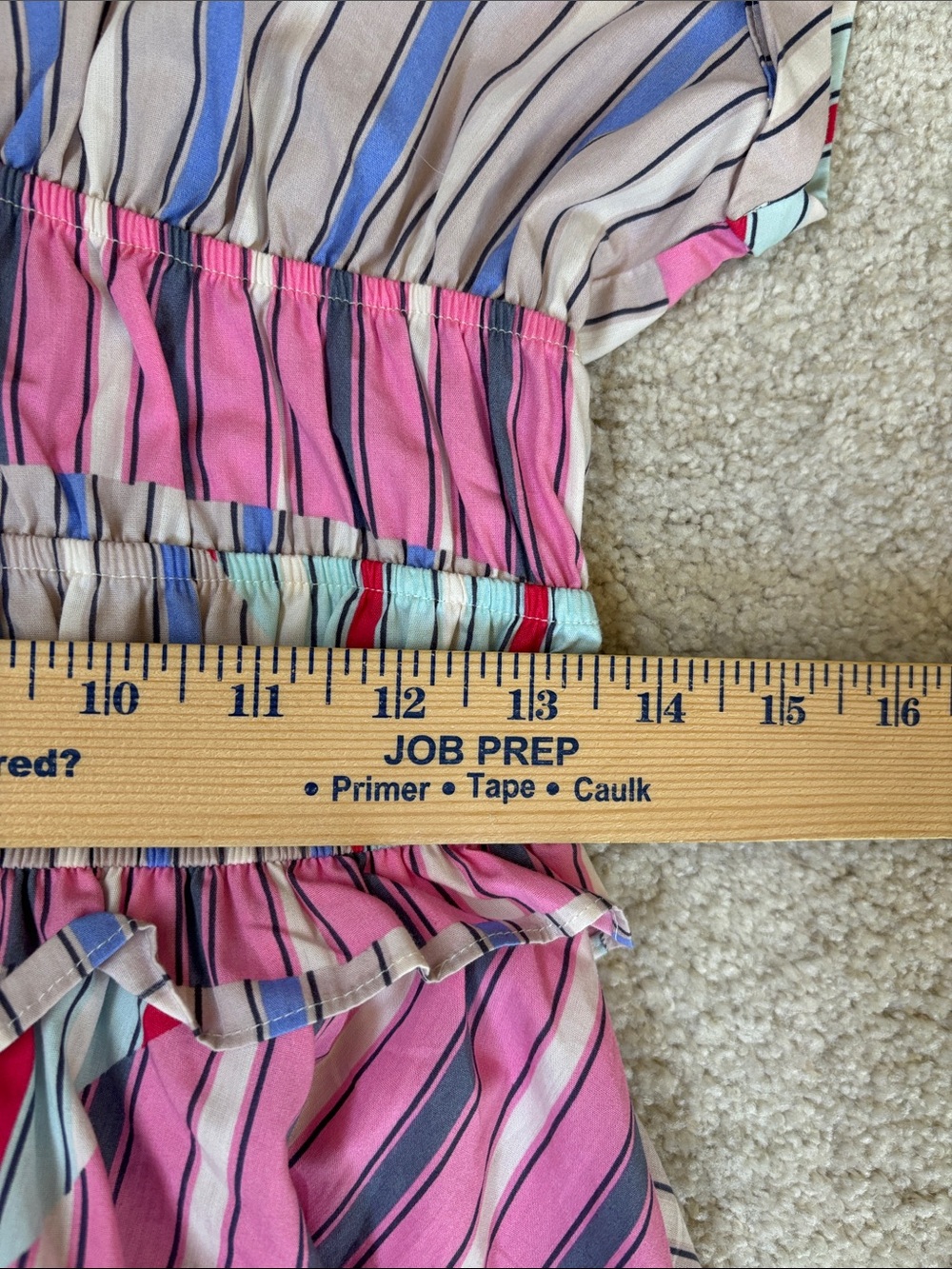 Anthropologie Vneck Striped Stretch Mini Dress Beach Travel College Womens Small - Picture 13 of 16